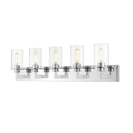 Z-Lite Savannah 5 Light Vanity, Chrome & Clear 462-5V-CH